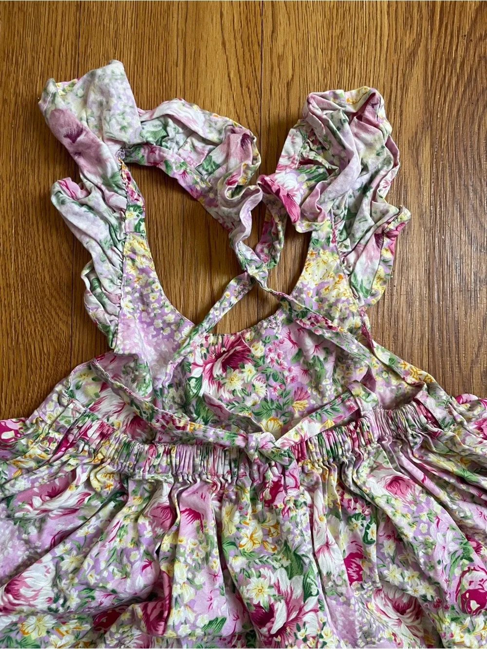 Lacey Lane  Floral Toddler Dress with Pink Sneakers